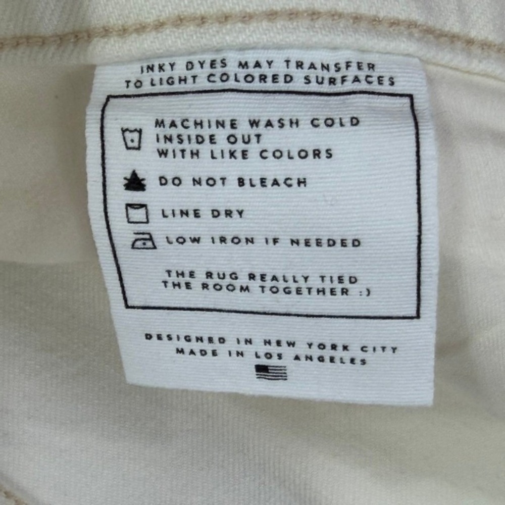 AYR The Secret Sauce Wide Leg Jeans Off White Cream High Rise Size 30S USA Made - Picture 7 of 13